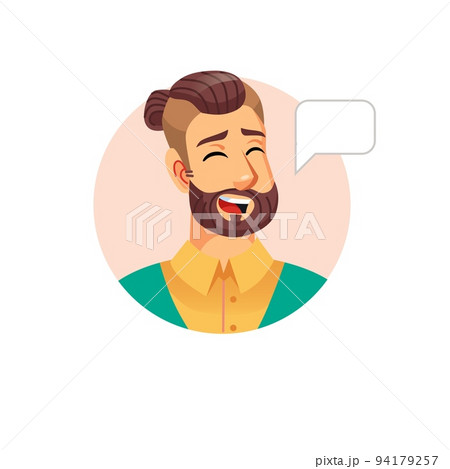 Flat cartoon hipster man avatar character,social media vector illustration concept 94179257