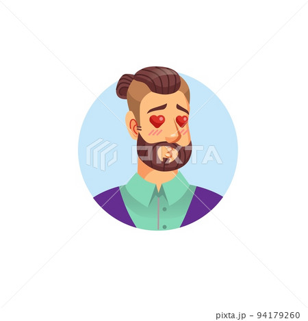 Flat cartoon hipster man avatar character,social media vector illustration concept 94179260