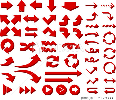 3D立体矢印アイコンまとめセット 94179333