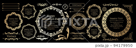 クリスマスモチーフのフレームデザインセット。ゴージャスでエレガントなデザイン素材 クリスマスモチーフのフレームデザインセット。ゴージャスでエレガントなデザイン素材 94179950