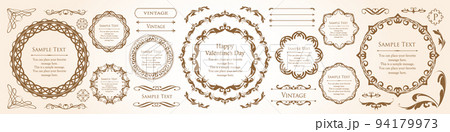 クリスマスモチーフのフレームデザインセット。ゴージャスでエレガントなデザイン素材 94179973