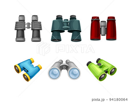 Binoculars or Field Glasses as Two Refracting Telescopes for Viewing Distant Object Vector Set Binoculars or Field Glasses as Two Refracting Telescopes for Viewing Distant Object Vector Set 94180064