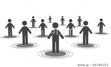 人のアイコンが並ぶ背景    白背景 アイコン黒色 人のアイコンが並ぶ背景    白背景 アイコン黒色 94180103