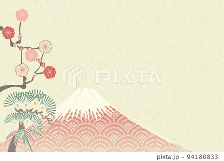 赤富士松竹梅背景 94180833