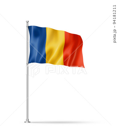 Romanian flag isolated on white 94181211