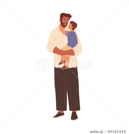 Son and father, happy family, vector illustration. Son and father, happy family, vector illustration. 94181459