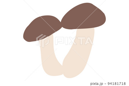 秋の味覚、キノコのシンプルなイラスト　マツタケ 94181718