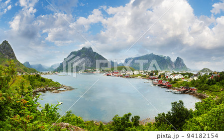 Summer village Reine (Lofoten, Norway). Summer village Reine (Lofoten, Norway). 94182154