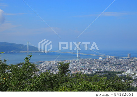 須磨浦山上から望む明石海峡大橋 94182651