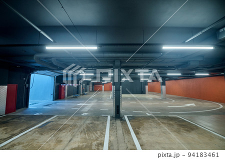 Modern underground garage in the warehouse facility 94183461