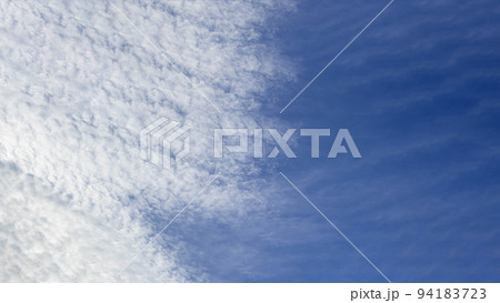 BANNER Atmosphere panorama white clouds azure blue sky Background summer open air tenderness freedom 94183723