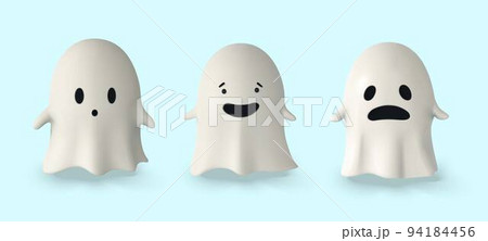 Set of Ghost. 3D illustration. Happy Halloween banner or party invitation. Vector illustration Set of Ghost. 3D illustration. Happy Halloween banner or party invitation. Vector illustration 94184456