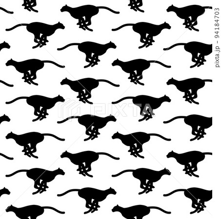 Vector seamless pattern of cheetah silhouette 94184703