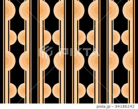 Art deco seamless pattern. Golden art line on black background. Vintage linear art. Design a template for wallpapers, banners and posters. The style of the 1920s - 1930s. Vector illustration 94186242