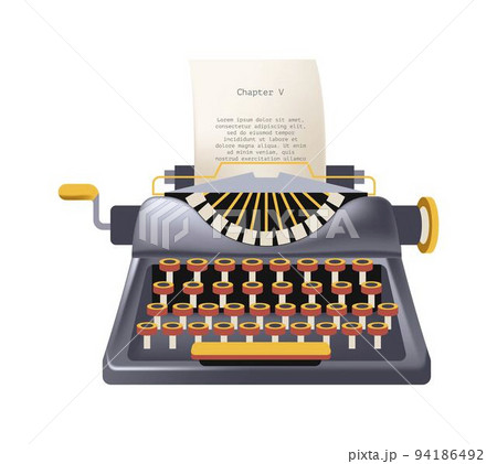 Typewriter with buttons for inputting text, print Typewriter with buttons for inputting text, print 94186492