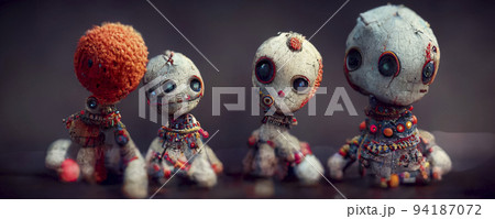 voodoo dolls for halloween celebration party, background. voodoo dolls for halloween celebration party, background. 94187072