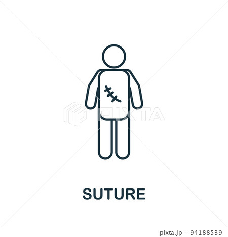 Suture icon. Simple element from medical services collection. Filled monochrome Suture icon for templates, infographics and banners 94188539