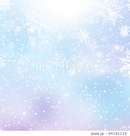 Winter snowfall and snowflakes on light blue background. Xmas and New Year background. Vector Winter snowfall and snowflakes on light blue background. Xmas and New Year background. Vector 94191229
