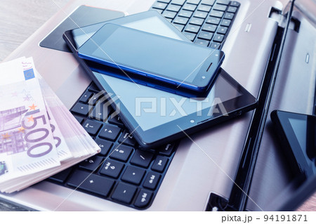 Laptop with tablet and smartphone Laptop with tablet and smartphone 94191871