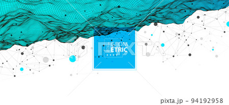 Wireframe background with plexus effect. Futuristic vector illustration. 94192958
