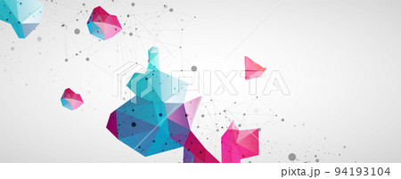 Wireframe background with plexus effect. Futuristic vector illustration. 94193104