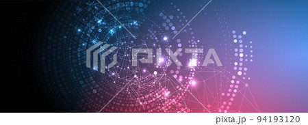 Polygonal science background with connecting dots and lines. Digital data visualization. Polygonal science background with connecting dots and lines. Digital data visualization. 94193120