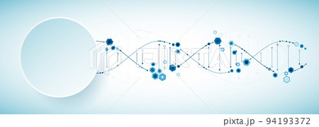Science template, abstract background with a 3D DNA molecules. Vector illustration. 94193372
