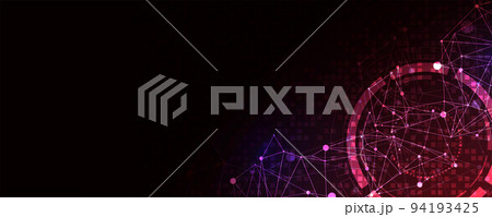 Wireframe background with plexus effect. Futuristic vector illustration. 94193425