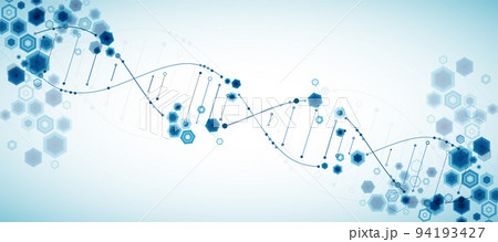 Science template, abstract background with a 3D DNA molecules. Vector illustration. 94193427