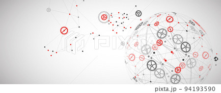 Abstract technology sphere background. Global network concept. 94193590