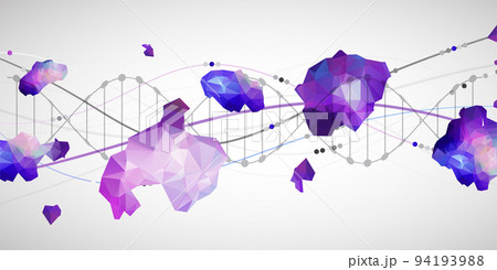 DNA molecules science template, abstract background. Vector illustration. 94193988