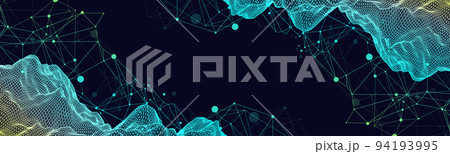 Wireframe landscape background. Futuristic vector illustration. 94193995