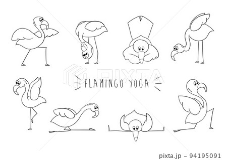 Chestnut in Sportswear Doing Flamingo Pose on Yoga Mat Stock Photo - Image  of body, indoors: 91292708