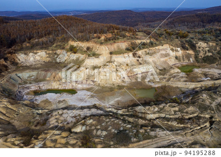 Industrial mining landscape from a drone, aerials 94195288