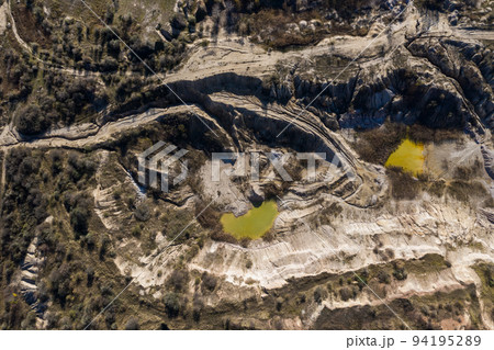 Aerial shot of opencast mine lake 94195289