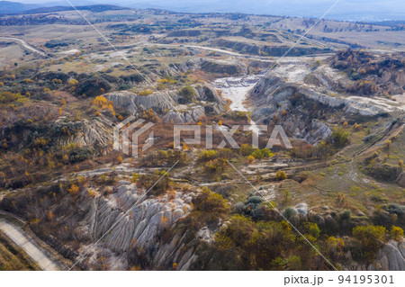 Industrial mining landscape from a drone, aerials 94195301