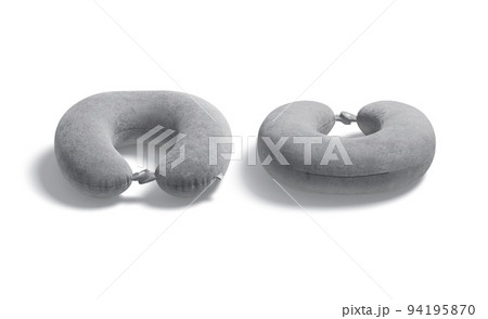 Blank gray travel pillow mock up, front and back view Blank gray travel pillow mock up, front and back view 94195870