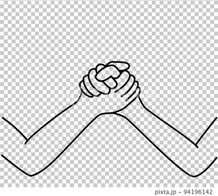 ガッチリと握手をしているイメージイラスト素材 94196142