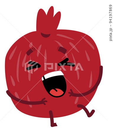 Laughing pomegranate character. Cute fresh fruit emoji 94197869