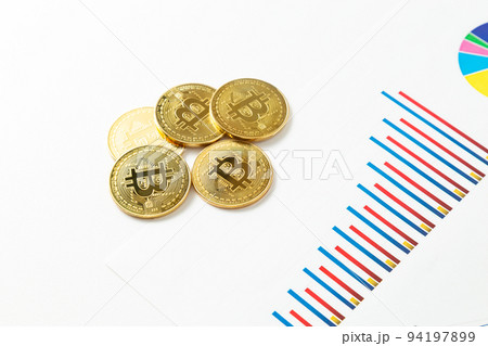 ビットコインとグラフ 94197899