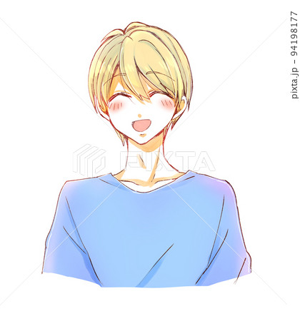 笑顔の可愛い男性 金髪のイラスト素材