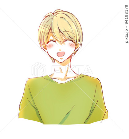 笑顔の可愛い男性 金髪のイラスト素材