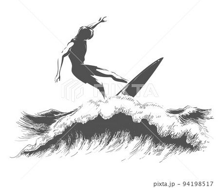 Surfer sketch icon 94198517