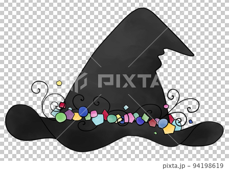 A witch's hat, jewels and twirls 94198619