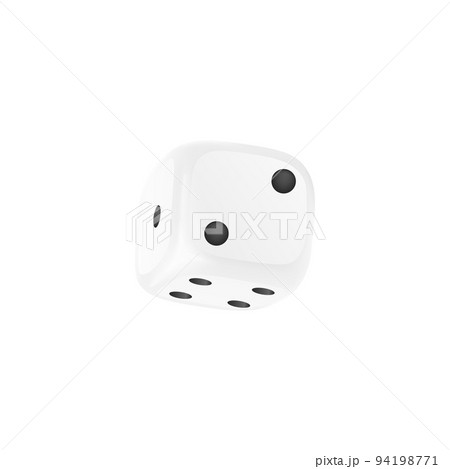 Realistic cube dice with numbers of black round dots, isometric view Realistic cube dice with numbers of black round dots, isometric view 94198771