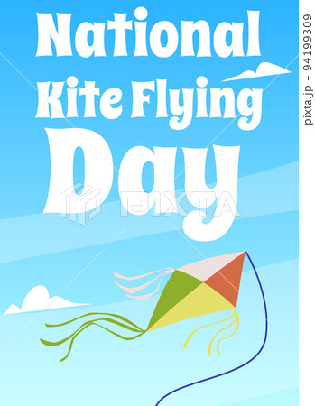 National kite flying day poster template with...のイラスト素材 [94199309] - PIXTA