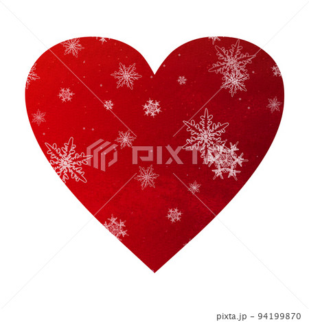 赤色冬ハート_正方形 94199870