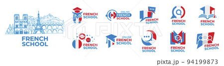 Vector logo of the French language school Vector logo of the French language school 94199873