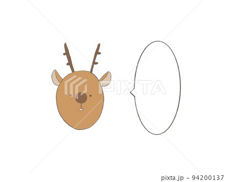 素朴な顔のトナカイと吹き出し 94200137