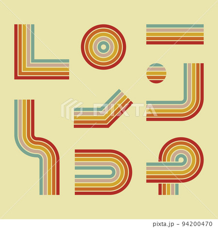 Retro Vintage Style Stripes Set for Abstract Pattern. Vector 94200470